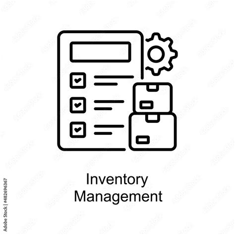 Inventory Management vector Outline icon for web isolated on white background EPS 10 file ...