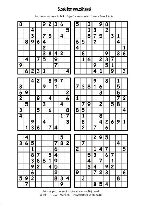 Printable Sudoku Puzzles - Challenge Your Brain