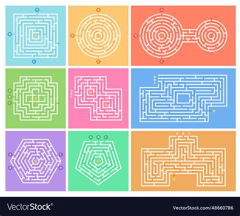 Different types of labyrinths finding the right Vector Image