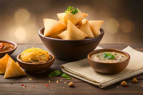 indian food with samosa, samosa and samosa. AI-Generated 33631820 Stock ...