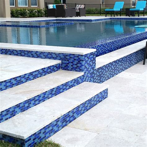 Cobalt Blue Blend, 1" x 2" | GC82348B2 | Mosaic Glass Tile – AquaBlu ...