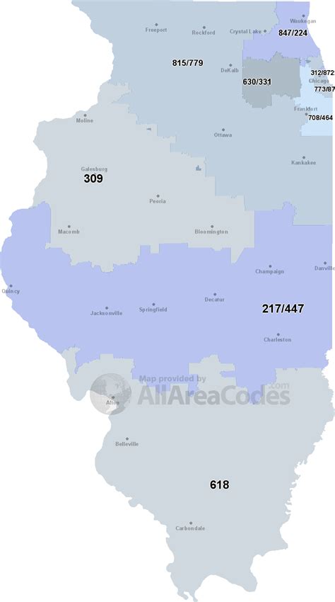 Illinois area codes - Map, list, and phone lookup