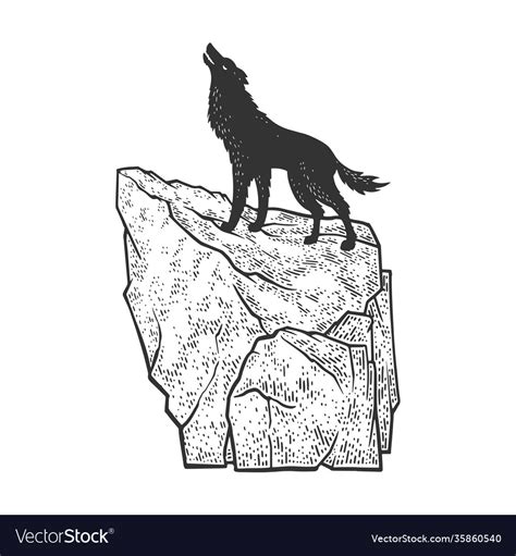 Coyote Howling At The Moon Clipart Drawing