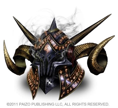 Evil Horned Helmet by Akeiron Heroic Fantasy, Fantasy Armor, Fantasy Weapons, Medieval Fantasy ...