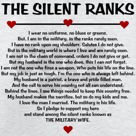 The Silent Ranks Poem Light T-Shirt | Military wife quotes, Army wife ...