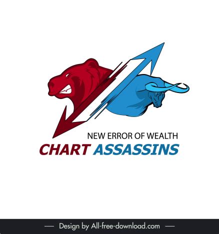 Forex bull and bear logo template up down arrows bull bear heads sketch vectors stock in format ...