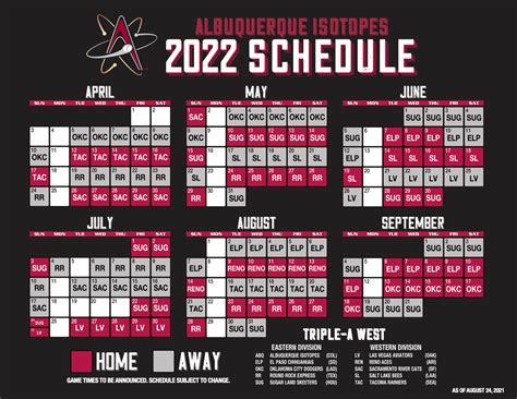 Albuquerque Isotopes Schedule | Schedule | Isotopes