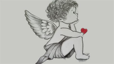 Daily challenge #130/Baby Angel drawing/ Pencil drawing - YouTube