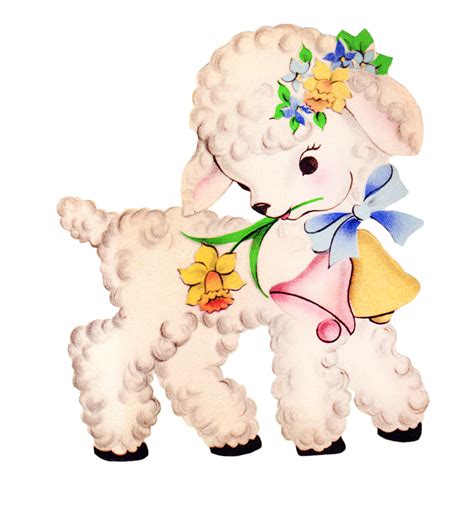 Free Vintage Baby Lamb Clipart - Free Pretty Things For You