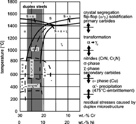 DSS phase diagram [17]. III. RESULTS AND DISCUSSION Ferrite phase (δ)... | Download Scientific ...