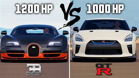 Bugatti VEYRON vs Nissan GT-R 1000HP | Forza Horizon 3 - YouTube