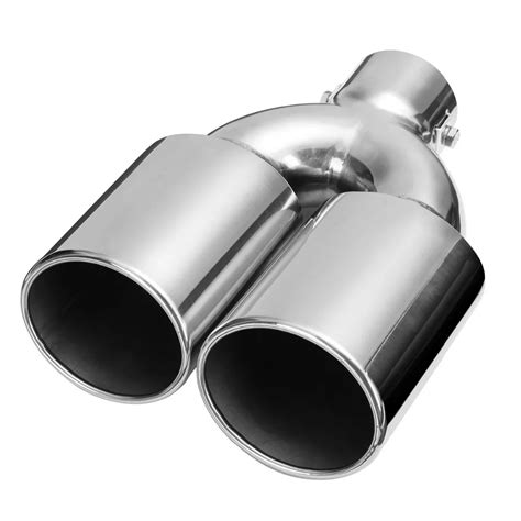 Universal Stainless Steel Car Exhaust Dual Tail Pipe Tips 60mm Inlet ...