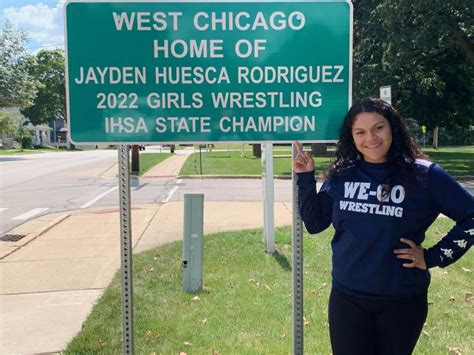 Signs Recognize Rodriguez as IHSA Girls State Wrestling Champion