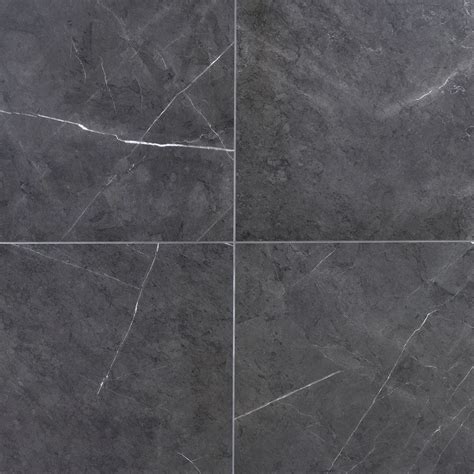 Bond Tile Elegant Amani Gray 24 in. x 24 in. Polished Marble Look Porcelain Floor and Wall Tile ...