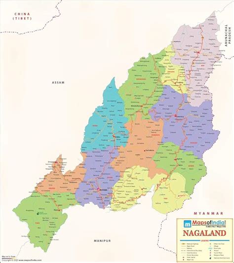 Nagaland Detailed Political Map - 2020 Edition (27.5"W X 40.5"H ...