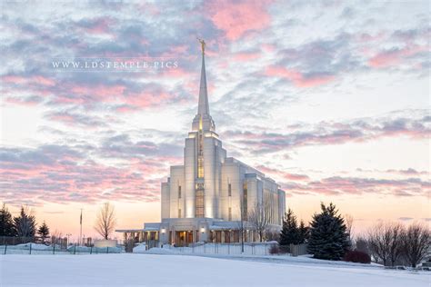 Rexburg Temple Winter Light - LDS Temple Pictures