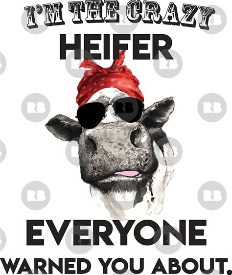 I'm Crazy Heifer Everyone Warned You About Sticker by Melchild71 in 2021 | Heifer, Cows funny ...