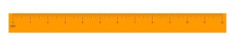 12 inches or 1 foot orange ruler isolated on white background. Math or geometric tool for ...