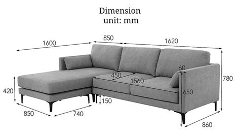 Standard Size Of L Shaped Sofa | Baci Living Room