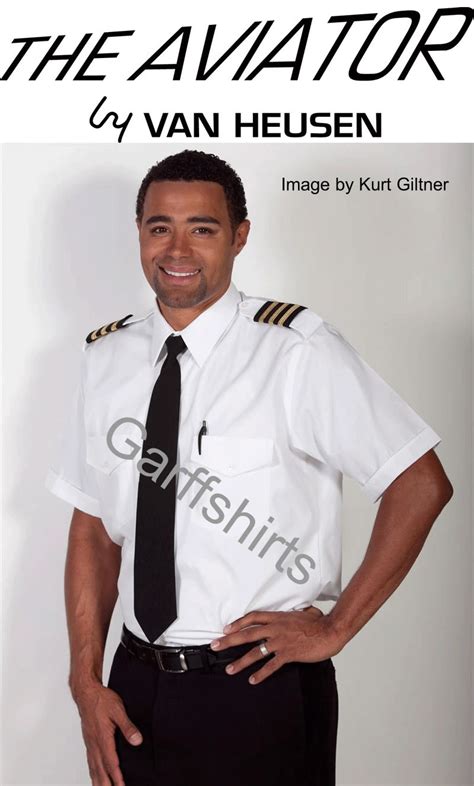 Pilot Shirts - Mens Van Heusen The Aviator SHORT SLEEVE Pilot Uniform Shirts