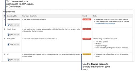 How To Document Product Requirements In Confluence with User Story Template Word ...