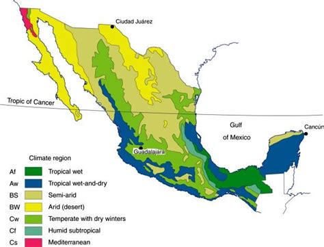 Mexico climate map - Climate map Mexico (Central America - Americas)