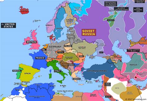 Map Of Europe In 1918 After Ww1