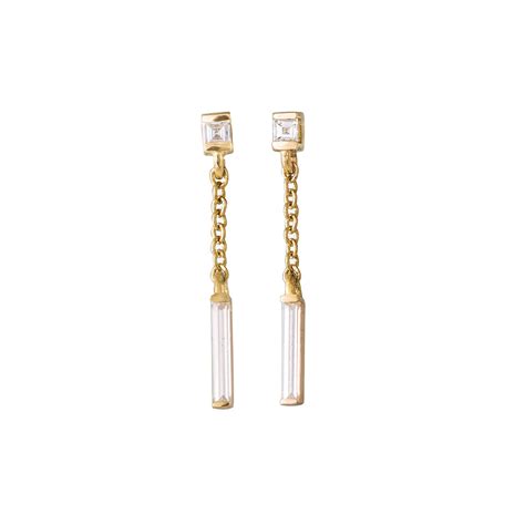 Baguette Diamond Drop Earrings – ARTEMER