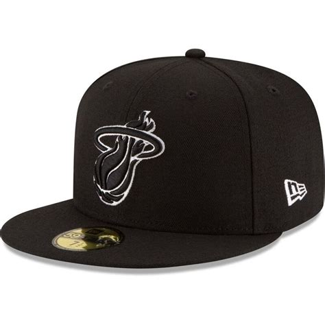 Miami Heat New Era Black & White Logo 59FIFTY Fitted Hat - Black | Fitted hats, Miami heat, New era