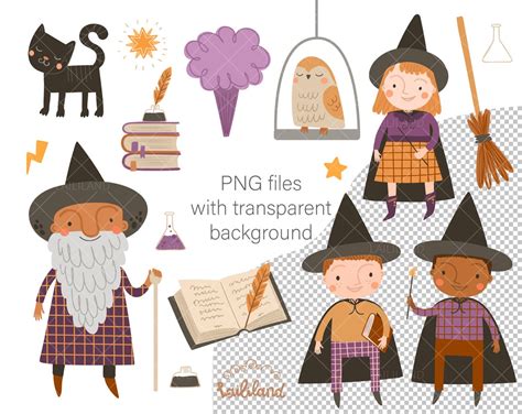 Wizard Clipart Magic Clipart Halloween Kids Clipart Wizard - Etsy