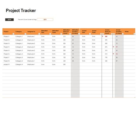 Project Tracking Template | Free Word Templates