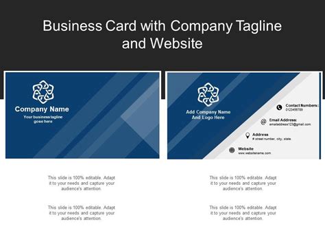 Business Card With Company Tagline And Website | Presentation PowerPoint Diagrams | PPT Sample ...