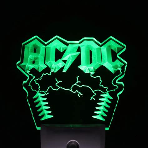 ws0062 ACDC AC/DC Rock n Roll Bar Day/ Night Sensor Led Night Light Sign-in Plaques & Signs from ...