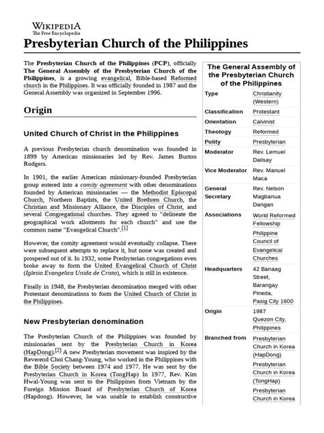 Presbyterian Church of The Philippines | PDF | Baptism | Presbyterianism