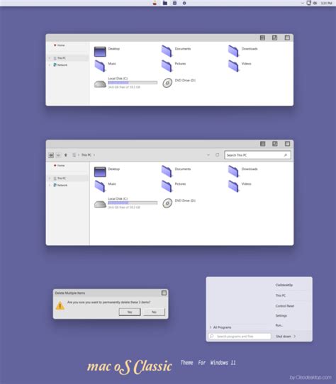 Mac oS Classic Theme For Windows 11 - Cleodesktop