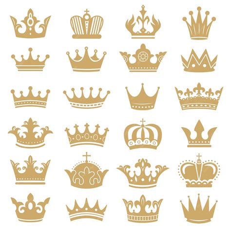 Premium Vector | Gold crown silhouette. royal crowns, coronation king and luxury queen tiara ...