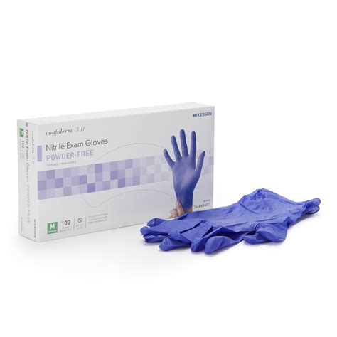 McKesson Confiderm 3.0 Nitrile Exam Gloves, Blue Medical Gloves - Size ...