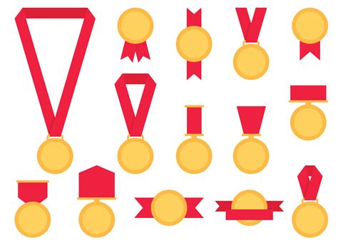 Gold medal with red ribbon vector illustration in flat style 22307108 ...