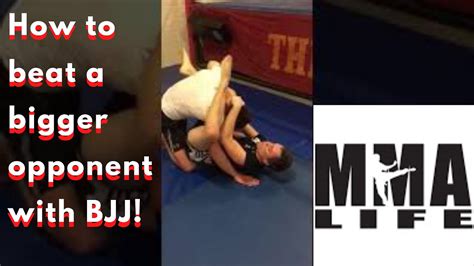 Triangle choke against a bigger opponent MMA/BJJ - YouTube