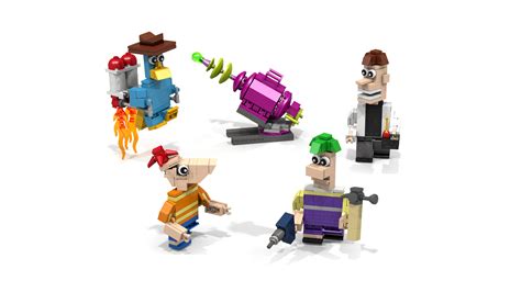 Phineas & Ferb Brickfigures Day | Lego projects, Lego creationary, Phineas and ferb