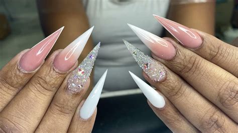 Acrylic Ombre With Stiletto Shape | Nails Art | - YouTube