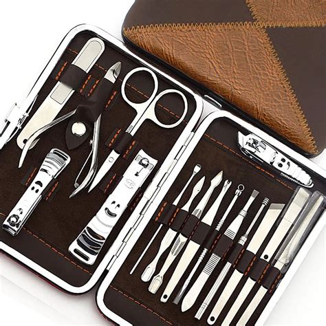 Professional Nail Art Manicure Tools Kit Manicure Set 16pcs/set Nails Clipper Tweezer Scissors ...