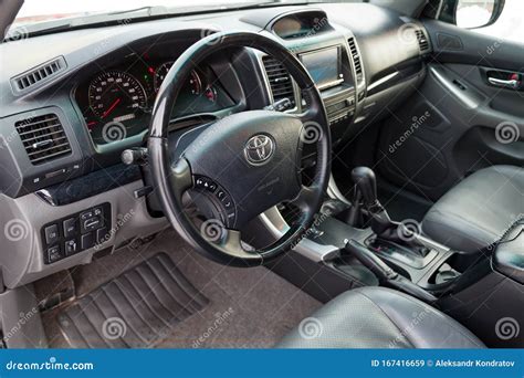 View To the Gray Interior of Toyota Land Cruiser Prado 120 with ...