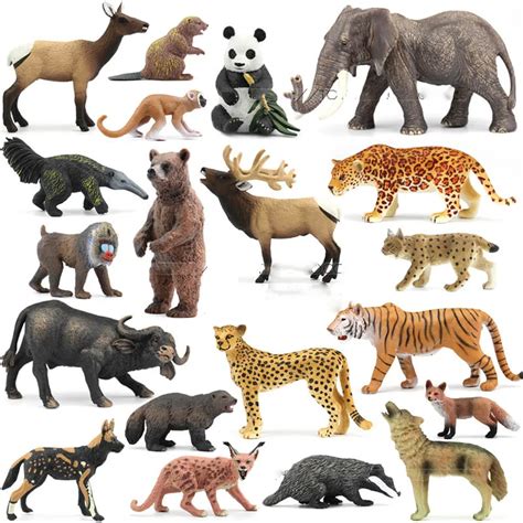 Original genuine wild jungle zoo farm animals series 4 animal collectible model kids toy for ...