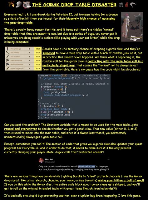OSRS FUN FACT #10: Goraks have the weirdest, most broken drop table in ...