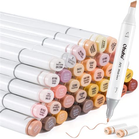 Buy Ohuhu Alcohol Markers Skin Tones Double Tipped Skin Color Art ...