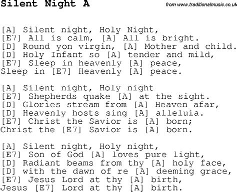 Christmas Carol/Song lyrics with chords for Silent Night A | Christmas ukulele songs, Guitar ...