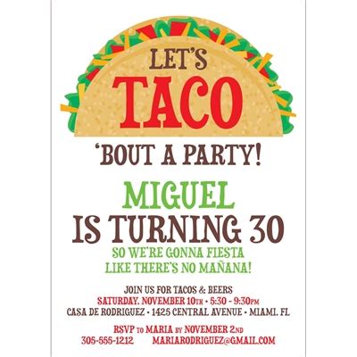 Taco Party Fiesta Invitation