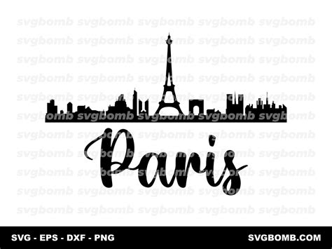 Paris Skyline Clipart, SVG, Paris France, Eiffel Tower