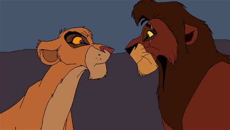 Vitani and Kovu looking at each other by ScarzDaughter on DeviantArt